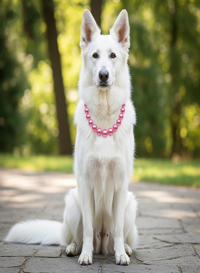 Ymapinc Chunky Pearl Pink Dog Collar, Adjustable Pearl Necklace for Dogs, Fancy Beaded Collar for Female Dogs - Image 3